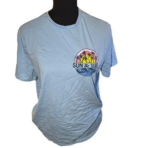 Goodfellow & Co Light Blue Surf Beach Graphic Tee